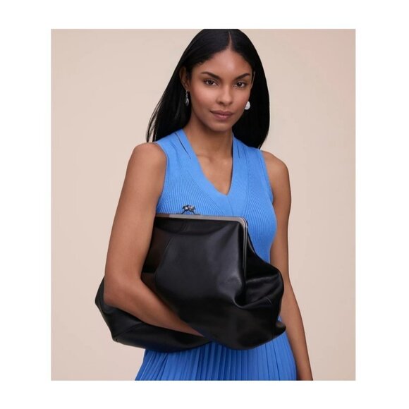 PATRICIA NASH Serafina leather large clutch crossbody + Dust bag - Black - Picture 15 of 16